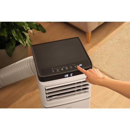 Sencor - Chytrá mobilní klimatizace 3v1 včetně kompletního příslušenství 1020W/230V 10000 BTU Wi-Fi bílá + dálkové ovládání