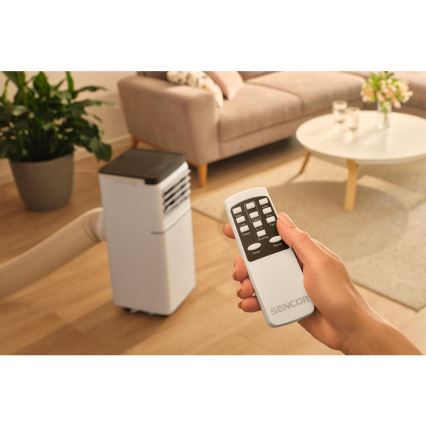 Sencor - Chytrá mobilní klimatizace 3v1 včetně kompletního příslušenství 1020W/230V 10000 BTU Wi-Fi bílá + dálkové ovládání