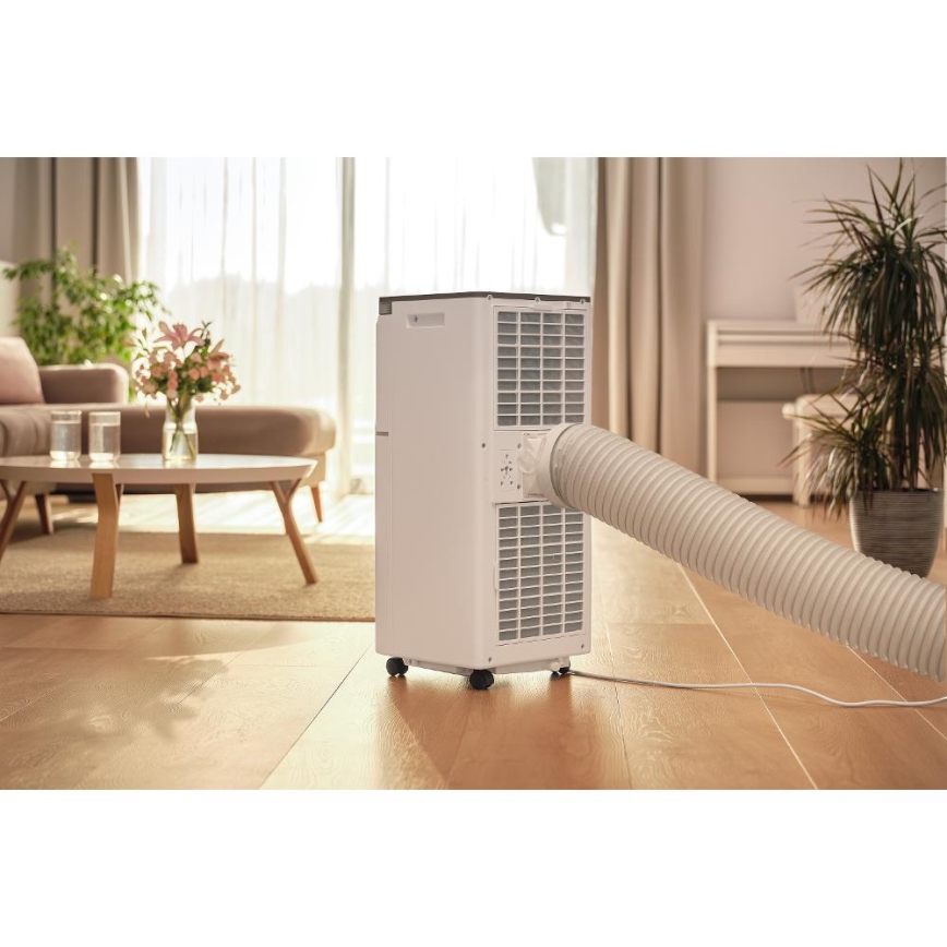 Sencor - Chytrá mobilní klimatizace 3v1 včetně kompletního příslušenství 1020W/230V 10000 BTU Wi-Fi bílá + dálkové ovládání