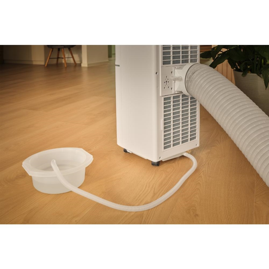 Sencor - Chytrá mobilní klimatizace 3v1 včetně kompletního příslušenství 1020W/230V 10000 BTU Wi-Fi bílá + dálkové ovládání