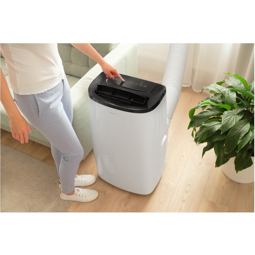 Sencor - Chytrá mobilní klimatizace 4v1 včetně kompletního příslušenství 1700W/230V 12000 BTU Wi-Fi bílá + dálkové ovládání