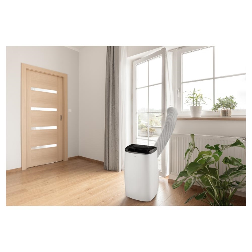 Sencor - Chytrá mobilní klimatizace 4v1 včetně kompletního příslušenství 1700W/230V 12000 BTU Wi-Fi bílá + dálkové ovládání