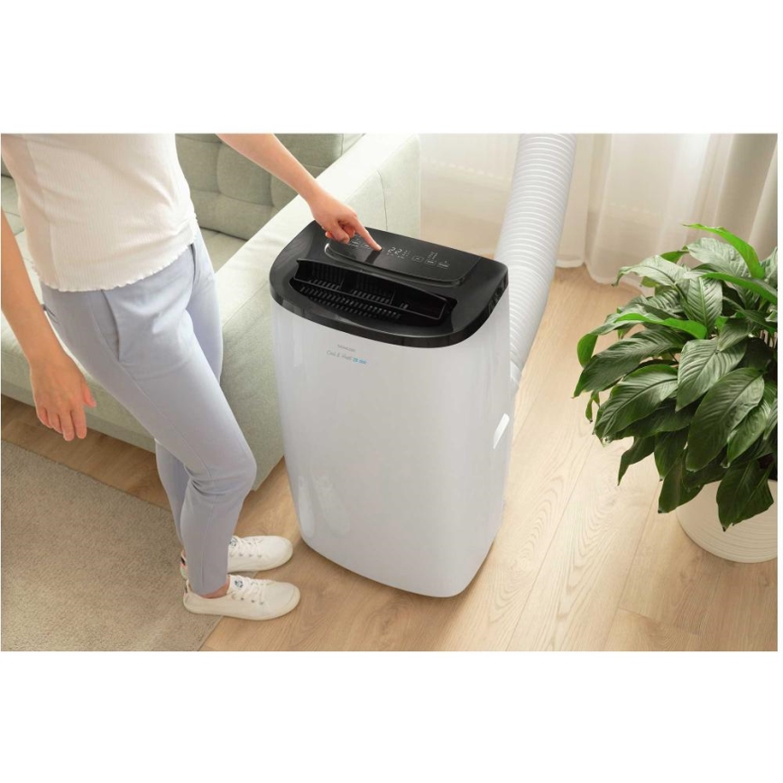 Sencor - Chytrá mobilní klimatizace 4v1 včetně kompletního příslušenství 1750W/230V 18000 BTU Wi-Fi bílá + dálkové ovládání