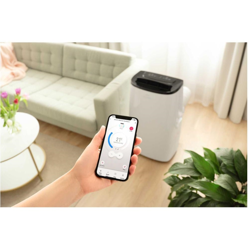 Sencor - Chytrá mobilní klimatizace 4v1 včetně kompletního příslušenství 1750W/230V 18000 BTU Wi-Fi bílá + dálkové ovládání