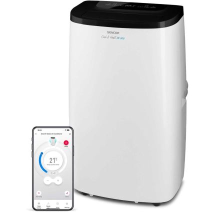 Sencor - Chytrá mobilní klimatizace 4v1 včetně kompletního příslušenství 1750W/230V 18000 BTU Wi-Fi bílá + dálkové ovládání