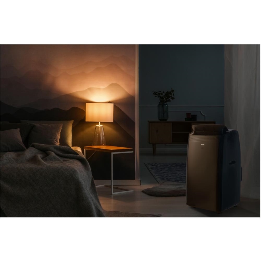 Sencor - Chytrá mobilní klimatizace včetně kompletního příslušenství 900W/230V 9000 BTU Wi-Fi černá + dálkové ovládání