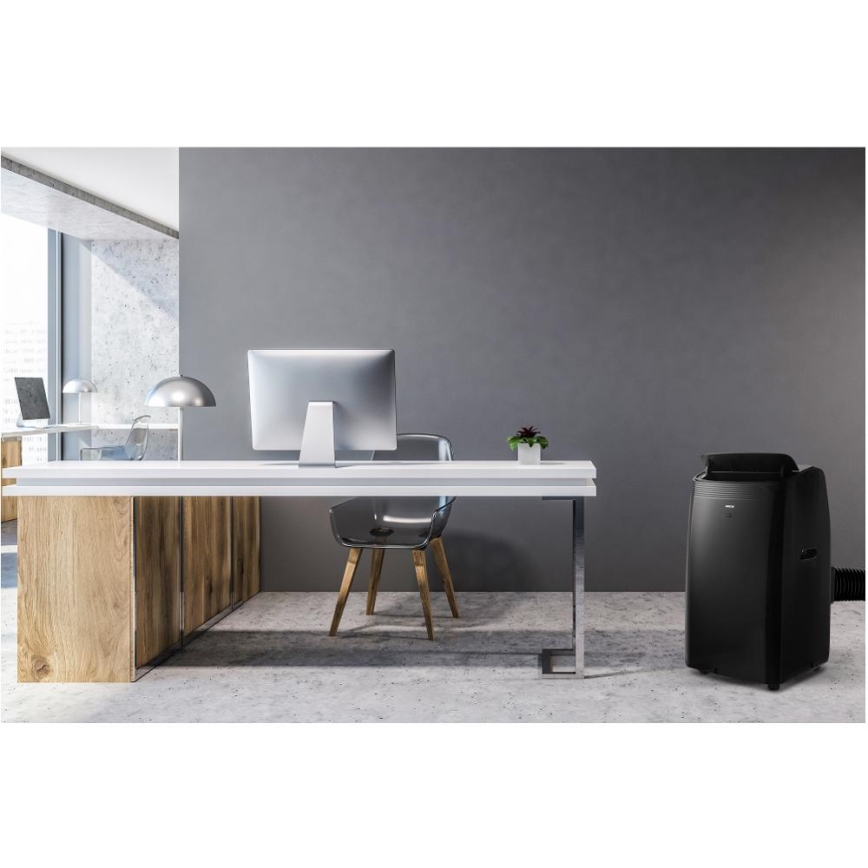 Sencor - Chytrá mobilní klimatizace včetně kompletního příslušenství 900W/230V 9000 BTU Wi-Fi černá + dálkové ovládání