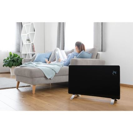 Sencor - Chytrý elektrický přímotop/konvektor 1200/2400W/230V IP24 Wi-Fi černá