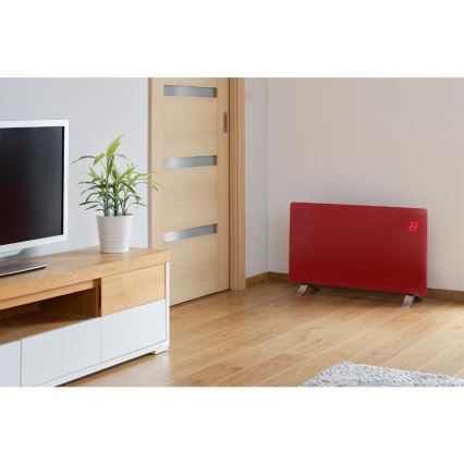 Sencor - Chytrý elektrický přímotop/konvektor 1200/2400W/230V IP24 Wi-Fi červená