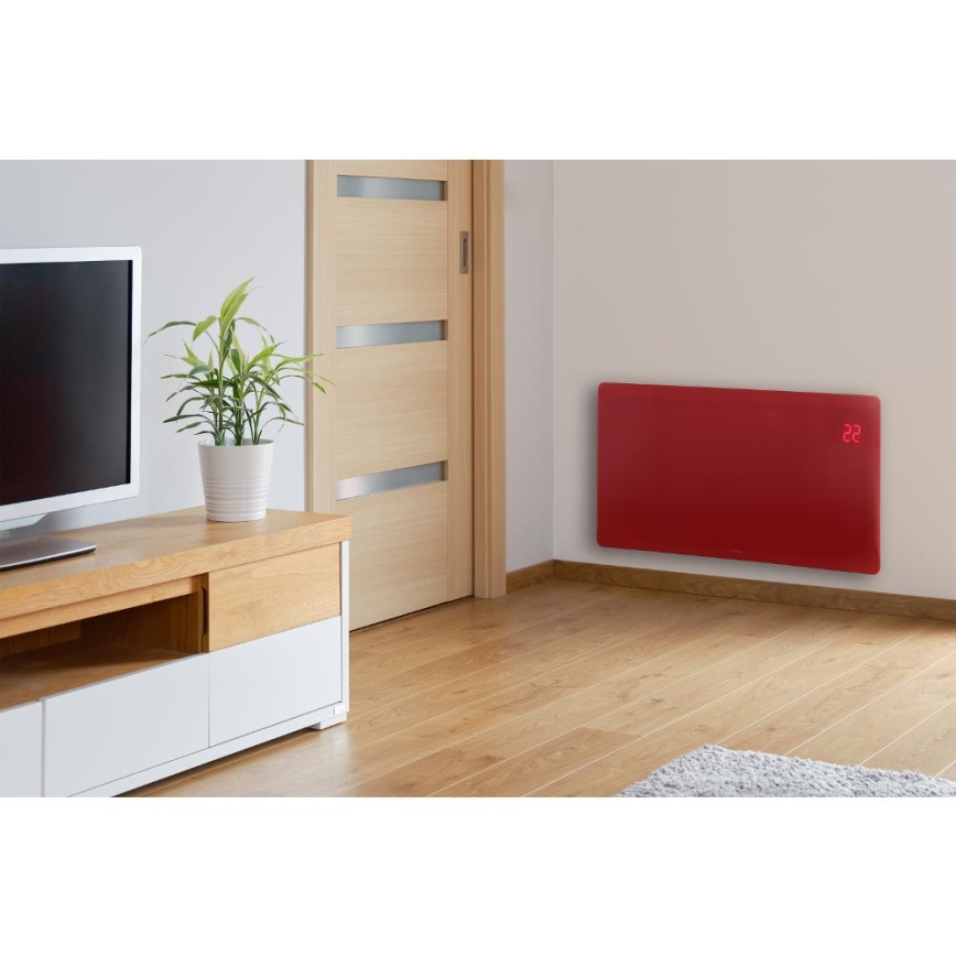 Sencor - Chytrý elektrický přímotop/konvektor 1200/2400W/230V IP24 Wi-Fi červená