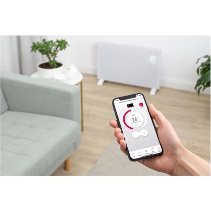 Sencor - Chytrý elektrický přímotop/konvektor 2000W/230V IP24 Wi-Fi bílá + dálkové ovládání