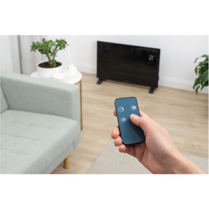 Sencor - Chytrý elektrický přímotop/konvektor 2000W/230V IP24 Wi-Fi černá + dálkové ovládání
