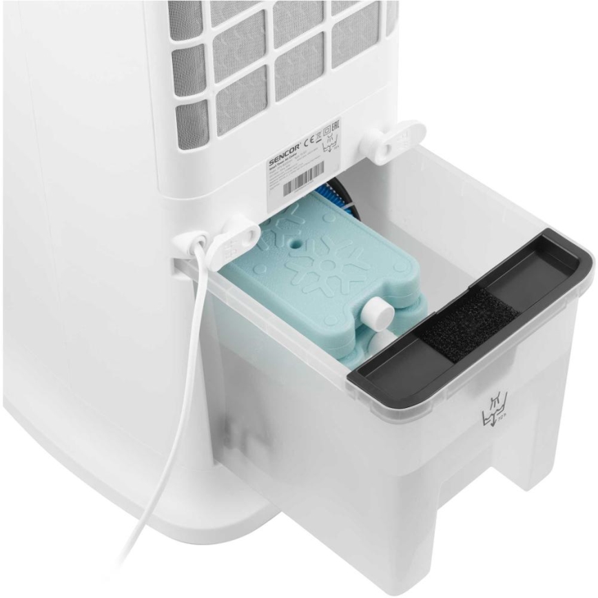 Sencor - Chytrý mobilní ochlazovač vzduchu 60W/230V Wi-Fi bílá + dálkové ovládání