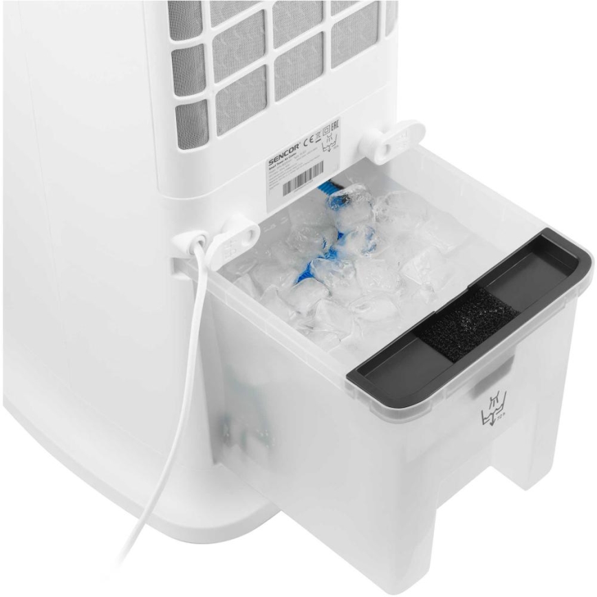 Sencor - Chytrý mobilní ochlazovač vzduchu 60W/230V Wi-Fi bílá + dálkové ovládání