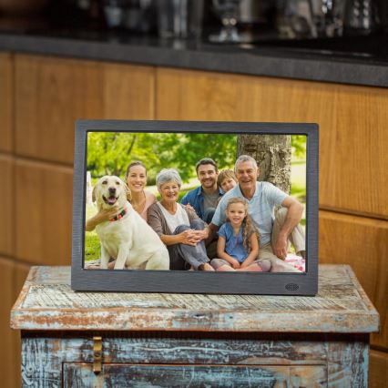 Sencor - Digitální fotorámeček 13,3 s reproduktorem 230V antracit + dálkové ovládání