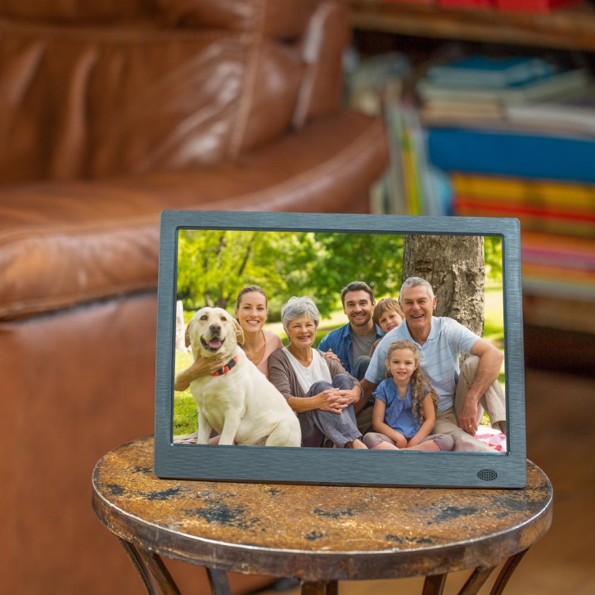 Sencor - Digitální fotorámeček 13,3 s reproduktorem 230V antracit + dálkové ovládání