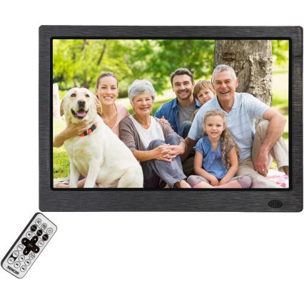 Sencor - Digitální fotorámeček 13,3 s reproduktorem 230V antracit + dálkové ovládání