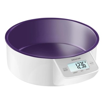 Sencor - Digitální kuchyňská váha 2xAAA bílá/fialová