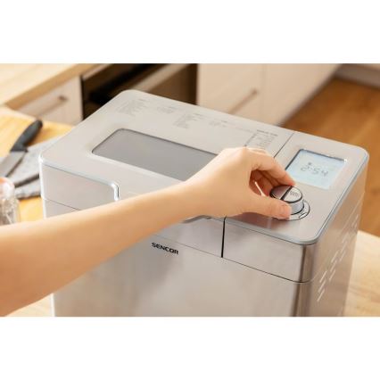 Sencor - Domácí pekárna chleba 550W/230V matný chrom