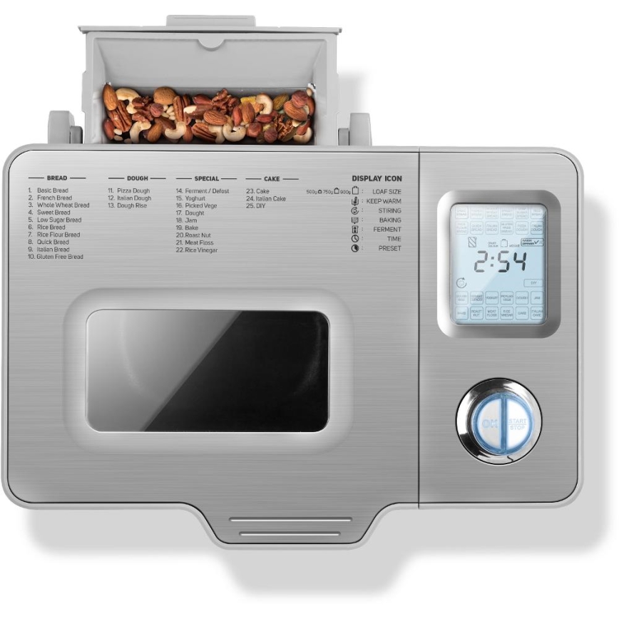 Sencor - Domácí pekárna chleba 550W/230V matný chrom