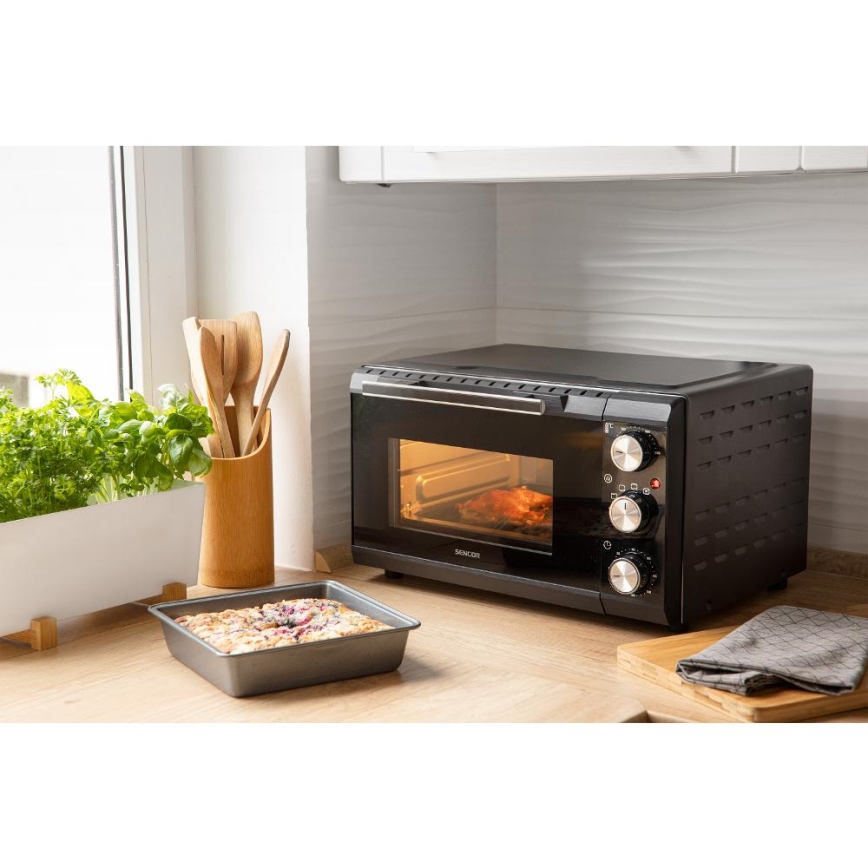 Sencor - Elektrická trouba 20 l 1650W/230V černá