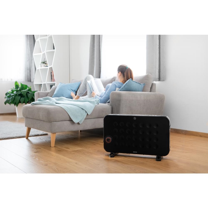 Sencor - Elektrický přímotop/konvektor 750/1250/2000W/230V termostat IP24 černá
