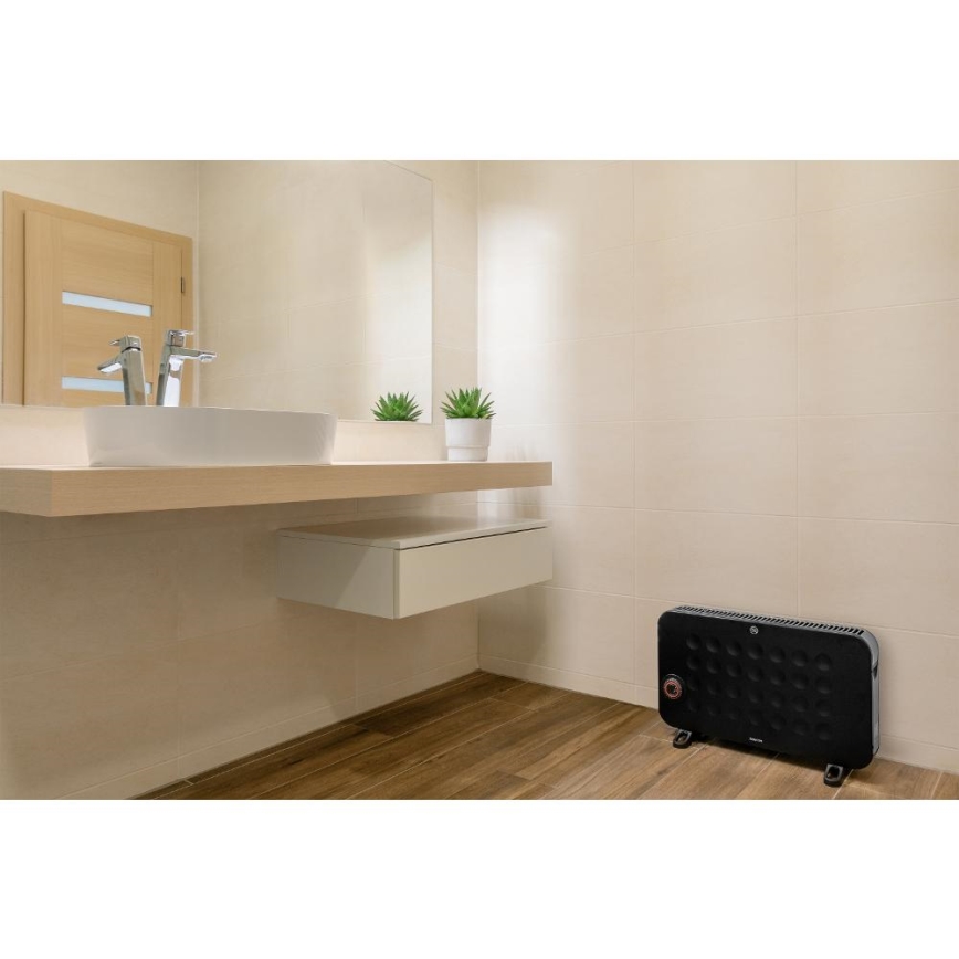 Sencor - Elektrický přímotop/konvektor 750/1250/2000W/230V termostat IP24 černá