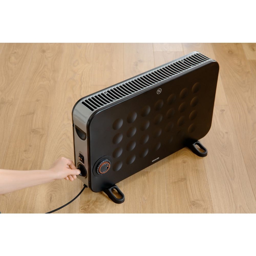 Sencor - Elektrický přímotop/konvektor 750/1250/2000W/230V termostat IP24 černá