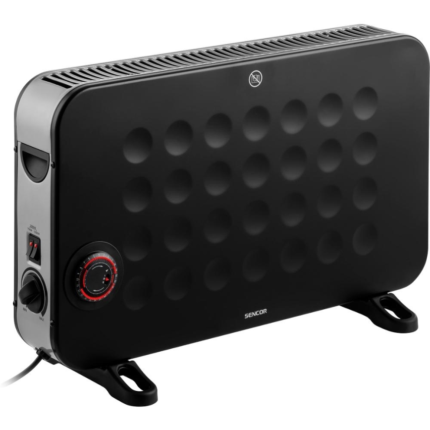 Sencor - Elektrický přímotop/konvektor 750/1250/2000W/230V termostat IP24 černá