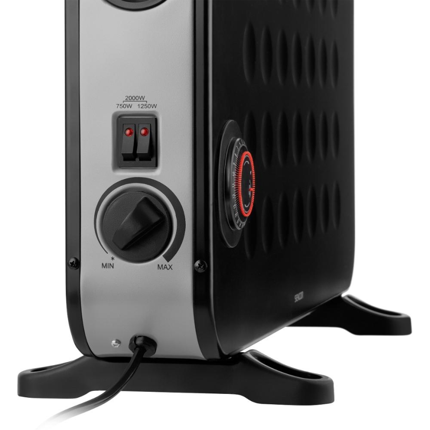 Sencor - Elektrický přímotop/konvektor 750/1250/2000W/230V termostat IP24 černá
