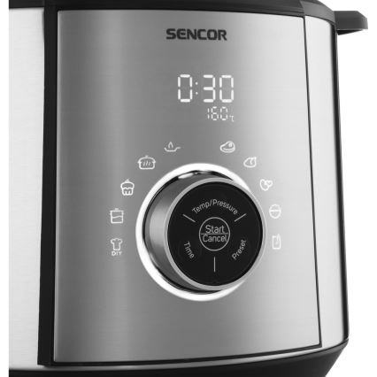 Sencor - Elektrický tlakový hrnec s LCD displejem 1100W/230V 10 funkcí 5,5 l