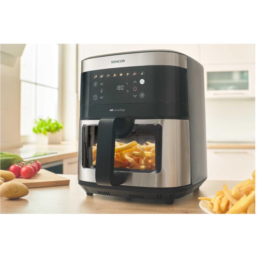 Sencor - Horkovzdušná fritéza 9 l 1700W/230V černá/matný chrom