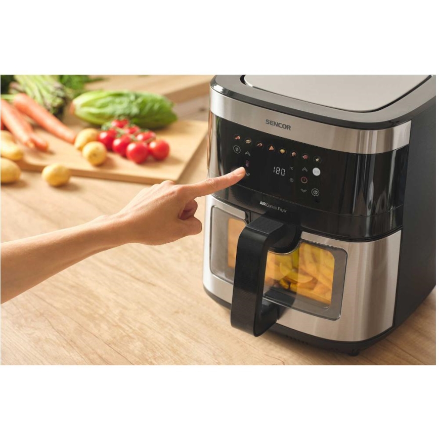Sencor - Horkovzdušná fritéza 9 l 1700W/230V černá/matný chrom