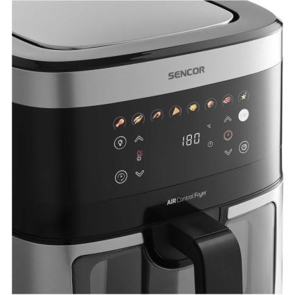Sencor - Horkovzdušná fritéza 9 l 1700W/230V černá/matný chrom