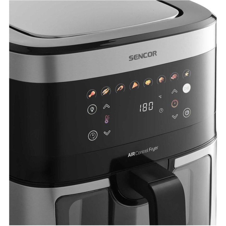 Sencor - Horkovzdušná fritéza 9 l 1700W/230V černá/matný chrom