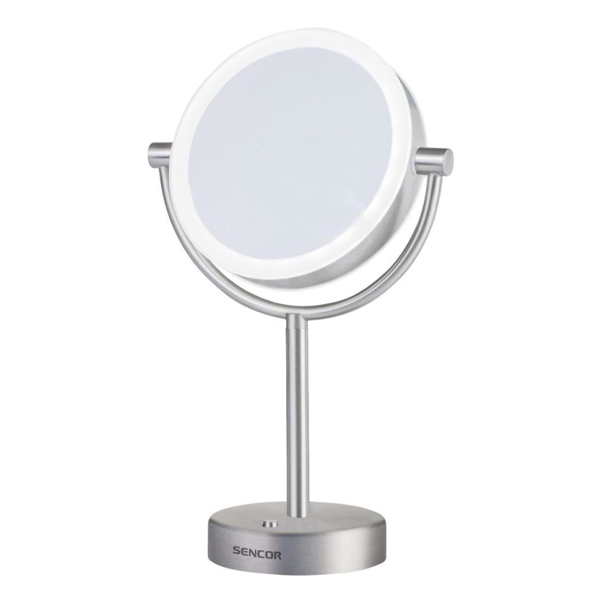 Sencor - Kosmetické zrcátko s LED podsvícením LED/5W/230V nerez