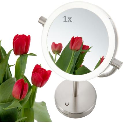 Sencor - Kosmetické zrcátko s LED podsvícením LED/5W/230V nerez
