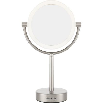 Sencor - Kosmetické zrcátko s LED podsvícením LED/5W/230V nerez