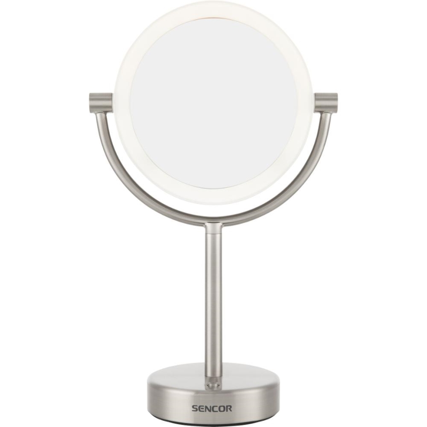 Sencor - Kosmetické zrcátko s LED podsvícením LED/5W/230V nerez
