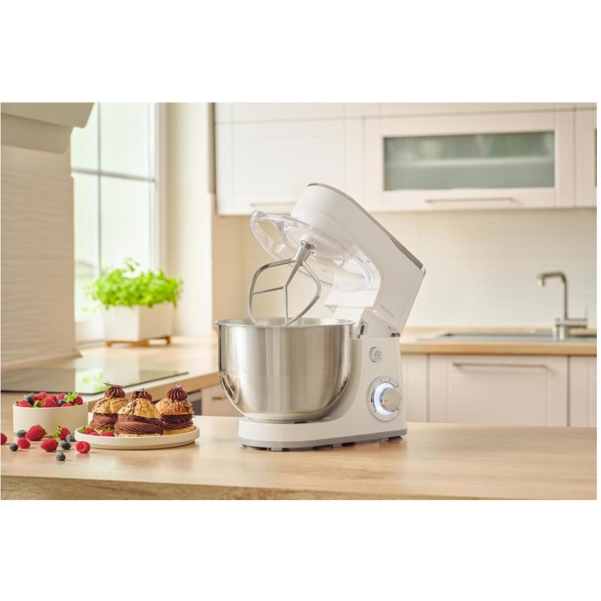 Sencor - Kuchyňský robot s nerezovou mísou 1300W/230V bílá