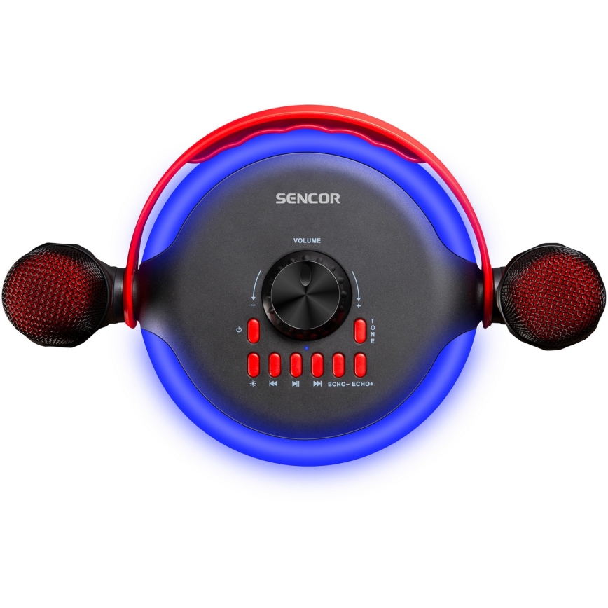 Sencor - LED Reproduktor s bezdrátovými mikrofony 4000 mAh + 2x 1200 mAh