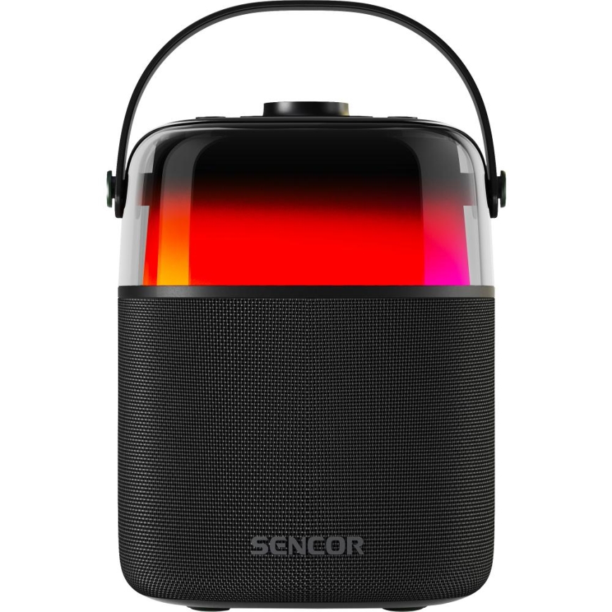 Sencor - LED RGB Reproduktor s bezdrátovými mikrofony 35W 8000 mAh + 2x 1800 mAh IPX5 černá