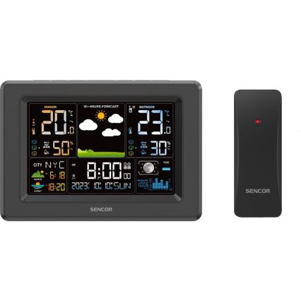 Sencor - Meteostanice s barevným LCD displejem 3xAA + 2xAA černá