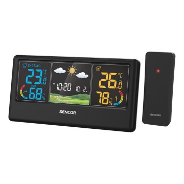 Sencor - Meteostanice s barevným LCD displejem 3xAAA + 2xAA černá
