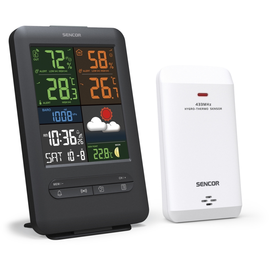 Sencor - Meteostanice s barevným LCD displejem 5V/1xCR2032