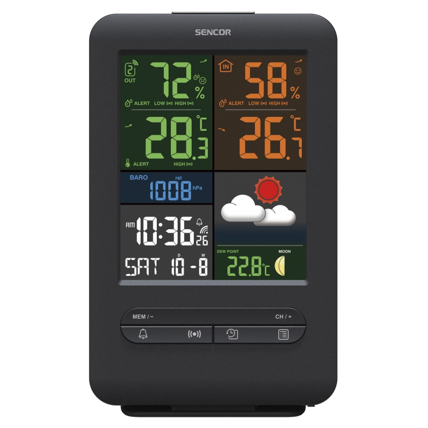 Sencor - Meteostanice s barevným LCD displejem 5V/1xCR2032