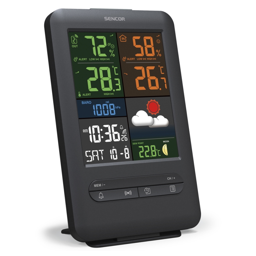 Sencor - Meteostanice s barevným LCD displejem 5V/1xCR2032