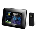Sencor - Meteostanice s barevným LCD displejem a budíkem 3xAAA + 2xAA černá