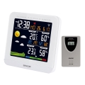 Sencor - Meteostanice s barevným LCD displejem a budíkem 3xAAA + 2xAAA bílá