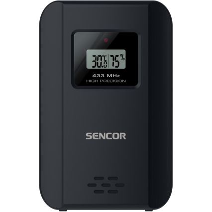 Sencor - Meteostanice s barevným LCD displejem a budíkem 3xAAA černá
